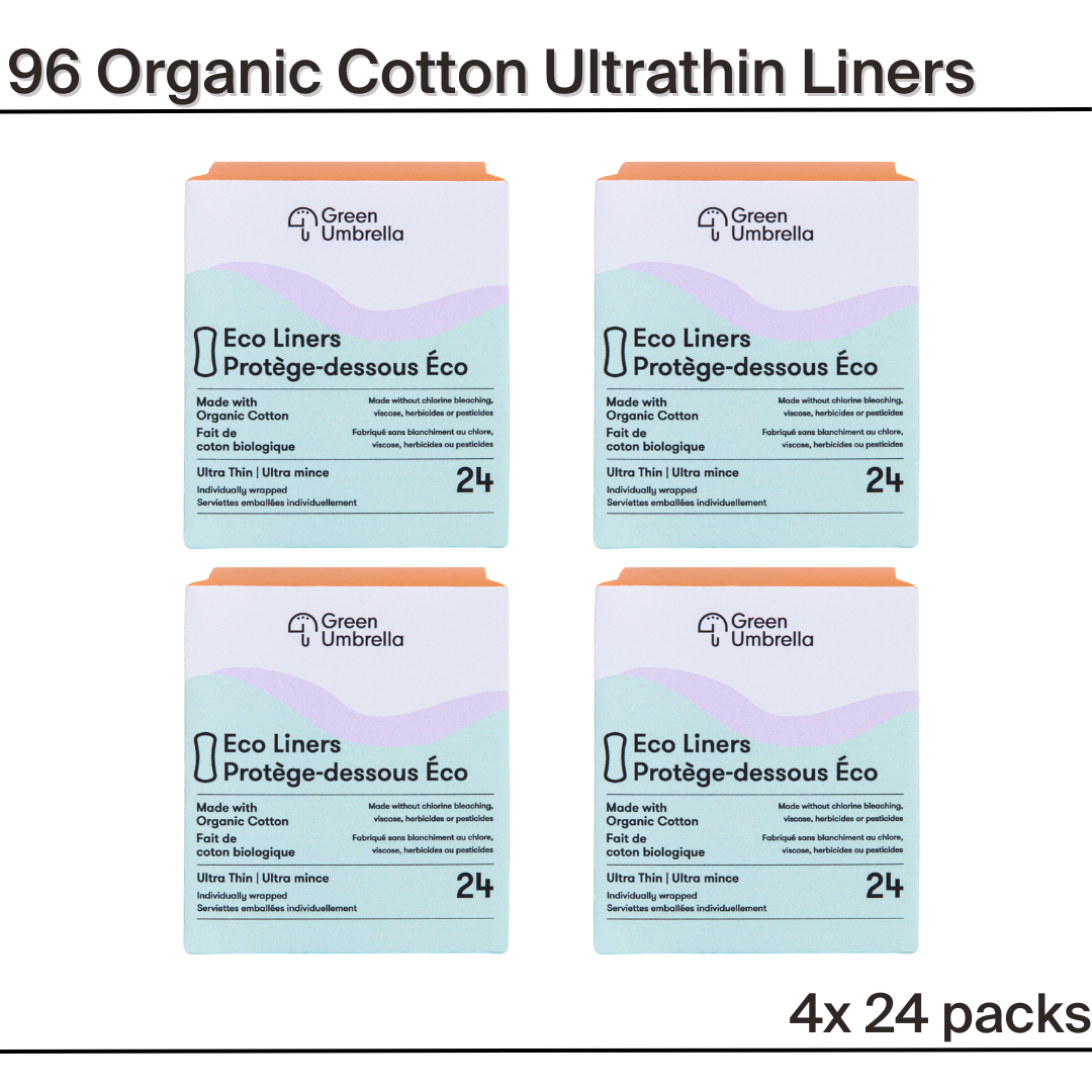 96 Organic Cotton Liners - Ultrathin (4 packs of 24)