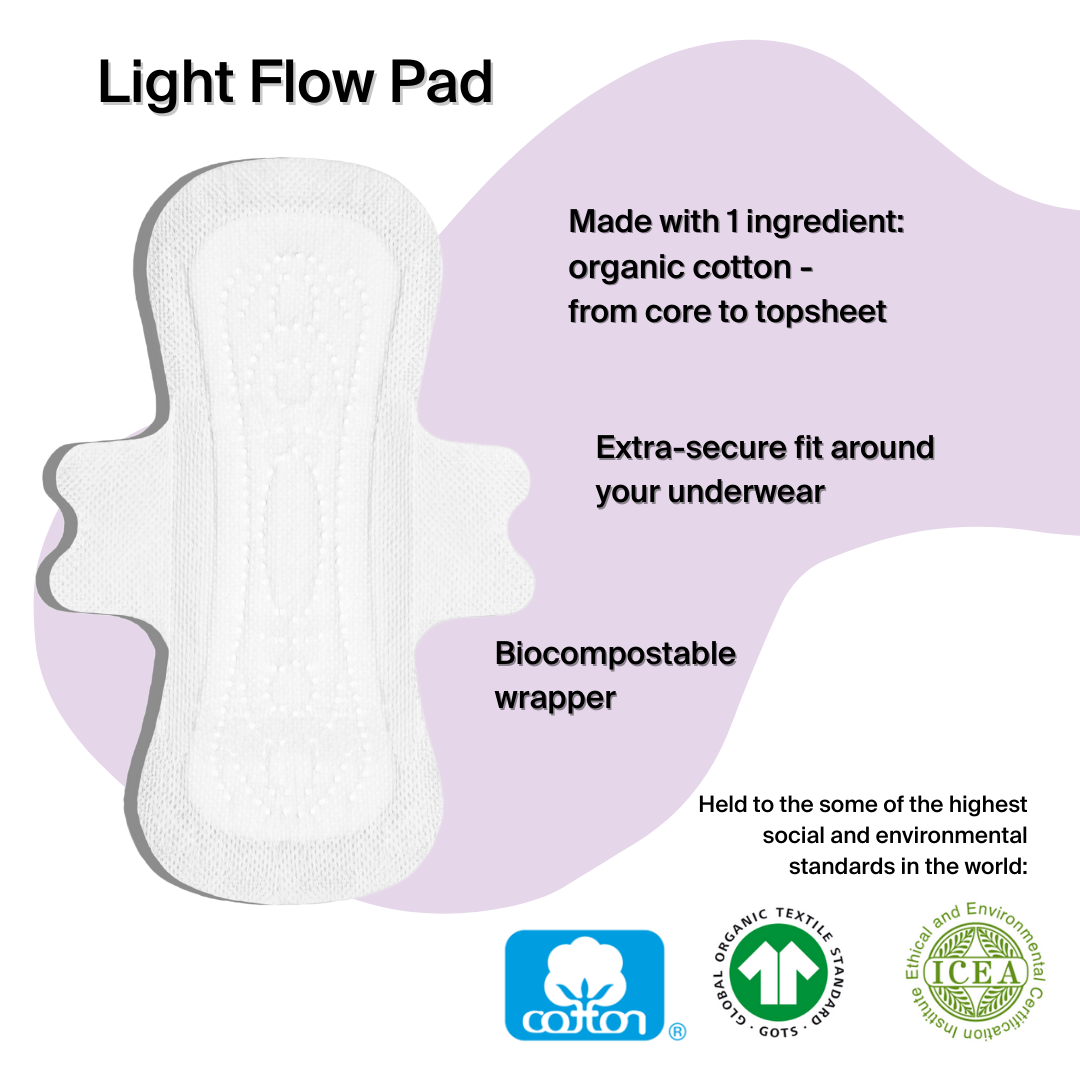 40 Organic Cotton Teen Pads (4 packs of 10)