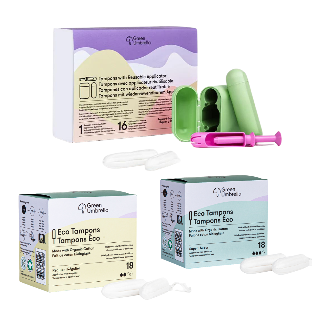 Reusable Tampon Applicator Kit - Regular & Super + 1 box of Each Size Refills